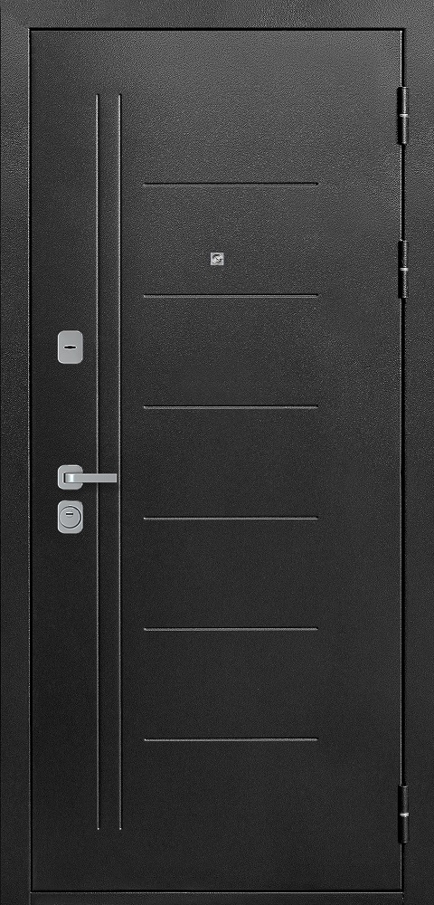 Входная дверь 9 см Серебро Велюр