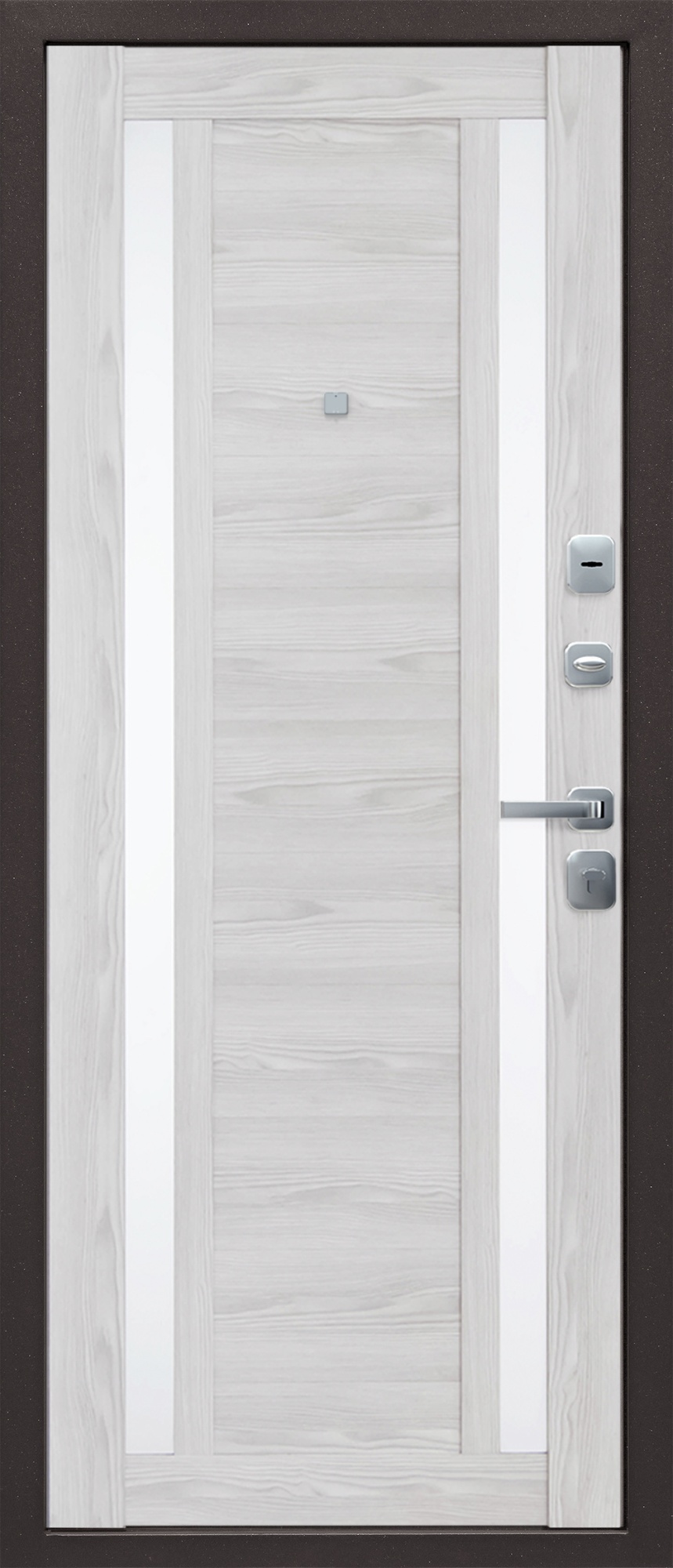 Входная дверь 9 см Серебро Царга Ривьера